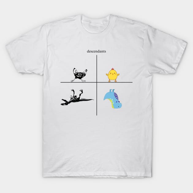 Dinosaur, chicken - Descendants T-Shirt by PrintDesignStudios